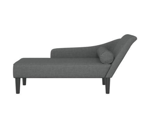 vidaXL zvilnis ar spilveniem, tumši pelēks, audums