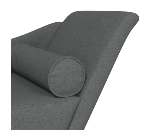 vidaXL zvilnis ar spilveniem, tumši pelēks, audums