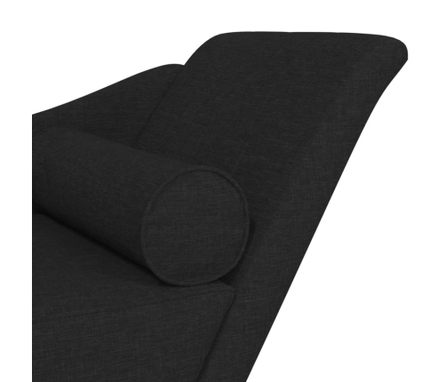 vidaXL zvilnis ar spilveniem, melns, audums