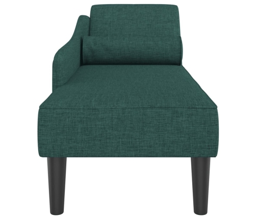 vidaXL zvilnis ar spilveniem, tumši zaļš, audums