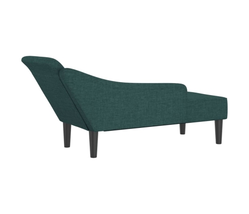 vidaXL zvilnis ar spilveniem, tumši zaļš, audums