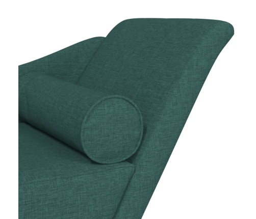vidaXL zvilnis ar spilveniem, tumši zaļš, audums