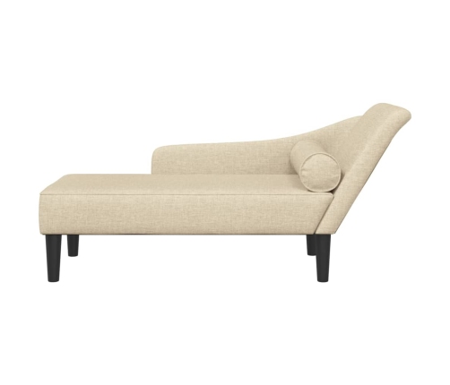 vidaXL zvilnis ar spilveniem, krēmkrāsas, audums