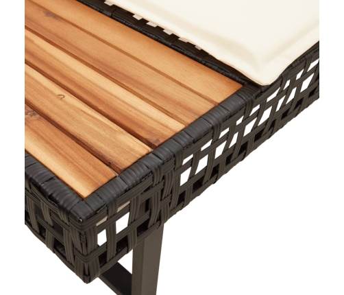 vidaXL 2-daļīgs dārza dīvānu komplekts, melna PE rotangpalma, stikls