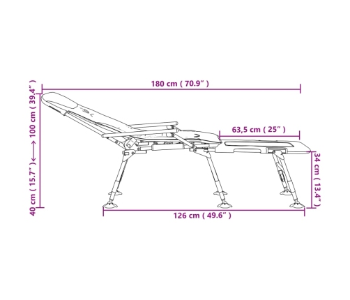 Makšķerēšanas Krēsls Ar Regulējamām Kājām, Saliekams, Zaļš Vidaxl