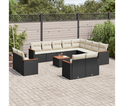 vidaXL 13-daļīgs dārza dīvāna komplekts ar matračiem, PE rotangpalma