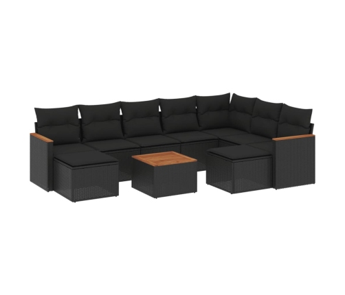 10-Daļīgs Dārza Dīvāna Komplekts, Matrači, Melna Pe Rotangpalma Vidaxl