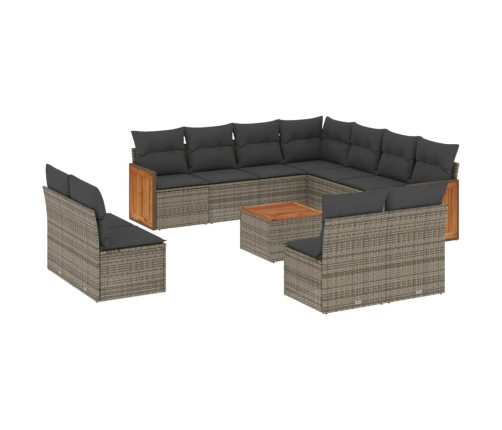 12-Daļīgs Dārza Atpūtas Mēbeļu Komplekts, Matrači, Pelēks Pe Vidaxl