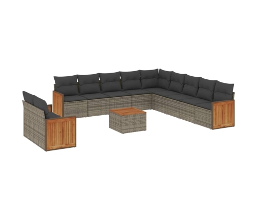 12-Daļīgs Dārza Atpūtas Mēbeļu Komplekts, Matrači, Pelēks Pe Vidaxl