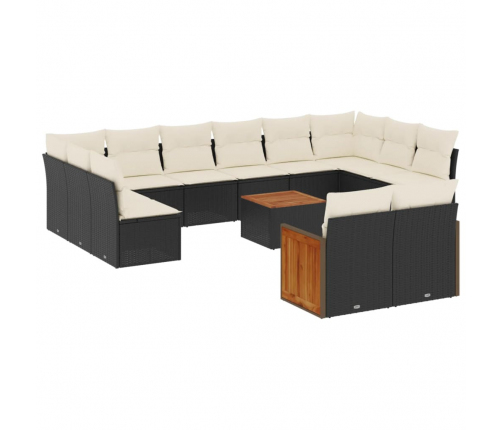 vidaXL 13-daļīgs dārza dīvāna komplekts ar matračiem, PE rotangpalma