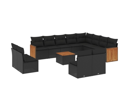 vidaXL 13-daļīgs dārza dīvāna komplekts ar matračiem, PE rotangpalma