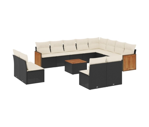 vidaXL 13-daļīgs dārza dīvāna komplekts ar matračiem, PE rotangpalma