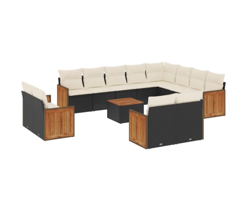 vidaXL 13-daļīgs dārza dīvāna komplekts ar matračiem, PE rotangpalma