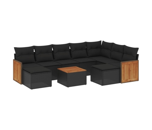 10-Daļīgs Dārza Dīvāna Komplekts, Matrači, Melna Pe Rotangpalma Vidaxl