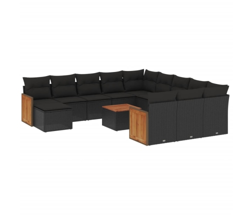 vidaXL 13-daļīgs dārza dīvāna komplekts ar matračiem, PE rotangpalma