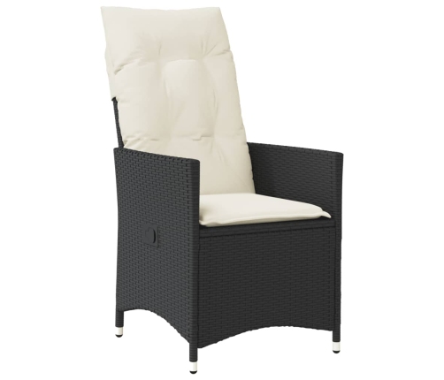 vidaXL 11daļīgs bistro mēbeļu komplekts, matrači, melna PE rotangpalma