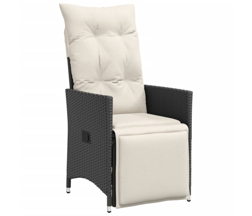 vidaXL 11daļīgs bistro mēbeļu komplekts, matrači, melna PE rotangpalma