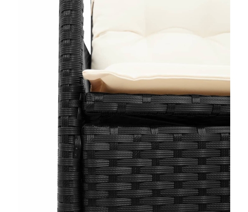 vidaXL 11daļīgs bistro mēbeļu komplekts, matrači, melna PE rotangpalma