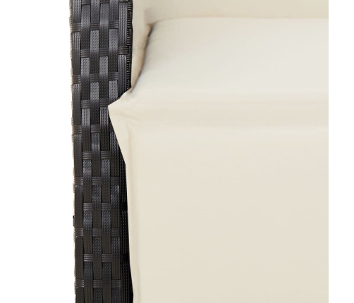 vidaXL 11daļīgs bistro mēbeļu komplekts, matrači, melna PE rotangpalma