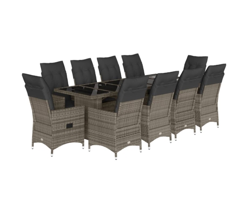 11-Daļīgs Bistro Mēbeļu Komplekts, Matrači, Pelēks Pe Vidaxl