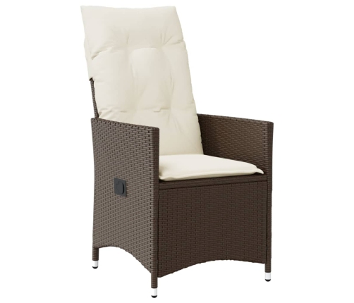 vidaXL 11daļīgs bistro mēbeļu komplekts, matrači, brūna PE rotangpalma