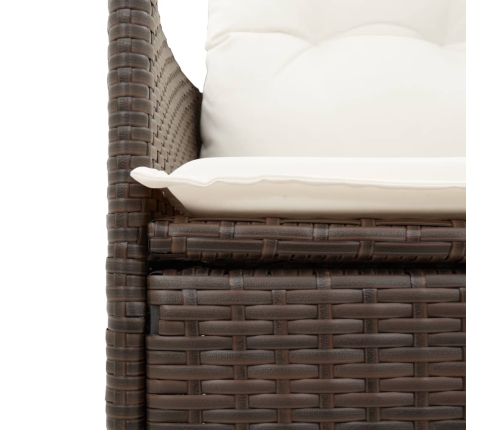 vidaXL 11daļīgs bistro mēbeļu komplekts, matrači, brūna PE rotangpalma