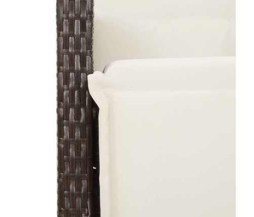 vidaXL 11daļīgs bistro mēbeļu komplekts, matrači, brūna PE rotangpalma