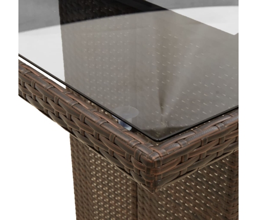 vidaXL 11daļīgs bistro mēbeļu komplekts, matrači, brūna PE rotangpalma