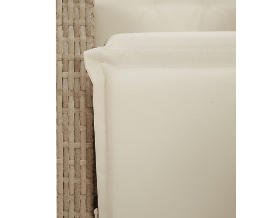 11Daļīgs Bistro Mēbeļu Komplekts, Matrači, Bēša Pe Rotangpalma Vidaxl