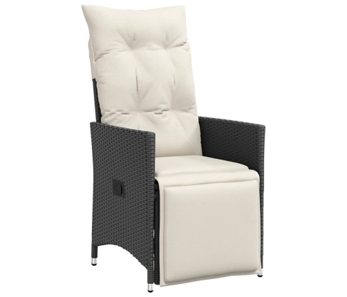 vidaXL 11daļīgs bistro mēbeļu komplekts, matrači, melna PE rotangpalma