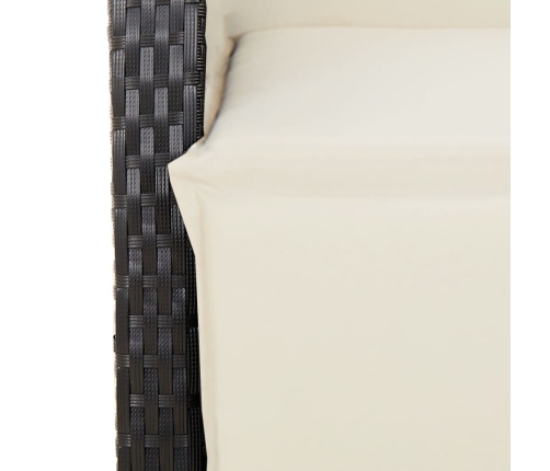 vidaXL 11daļīgs bistro mēbeļu komplekts, matrači, melna PE rotangpalma