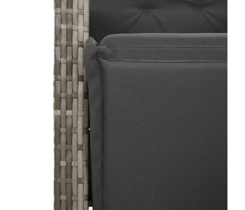 vidaXL 11-daļīgs bistro mēbeļu komplekts, matrači, pelēks PE