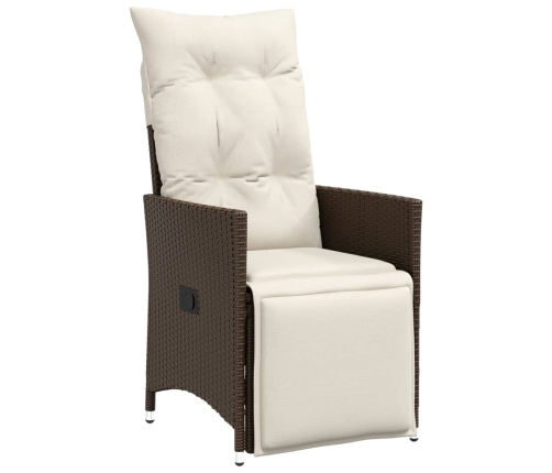 vidaXL 11daļīgs bistro mēbeļu komplekts, matrači, brūna PE rotangpalma