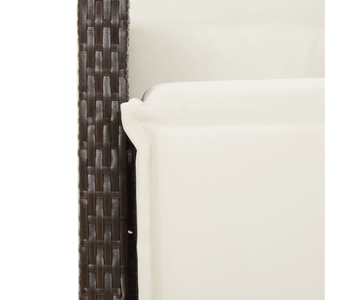 vidaXL 11daļīgs bistro mēbeļu komplekts, matrači, brūna PE rotangpalma