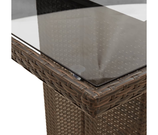 vidaXL 11daļīgs bistro mēbeļu komplekts, matrači, brūna PE rotangpalma