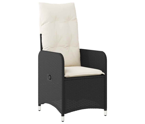 11Daļīgs Bistro Mēbeļu Komplekts, Matrači, Melna Pe Rotangpalma Vidaxl