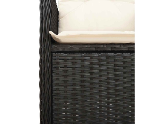 11Daļīgs Bistro Mēbeļu Komplekts, Matrači, Melna Pe Rotangpalma Vidaxl