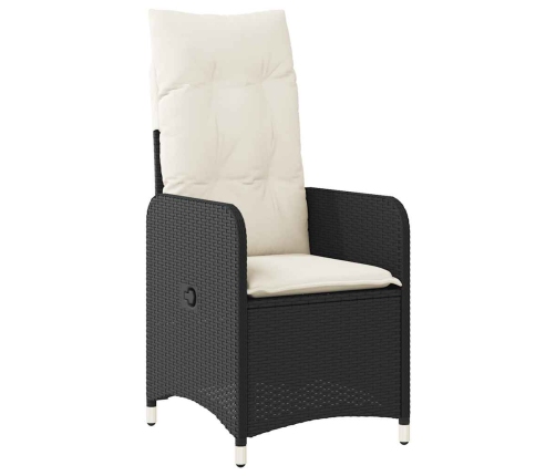 vidaXL 11daļīgs bistro mēbeļu komplekts, matrači, melna PE rotangpalma