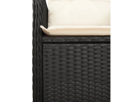 vidaXL 11daļīgs bistro mēbeļu komplekts, matrači, melna PE rotangpalma