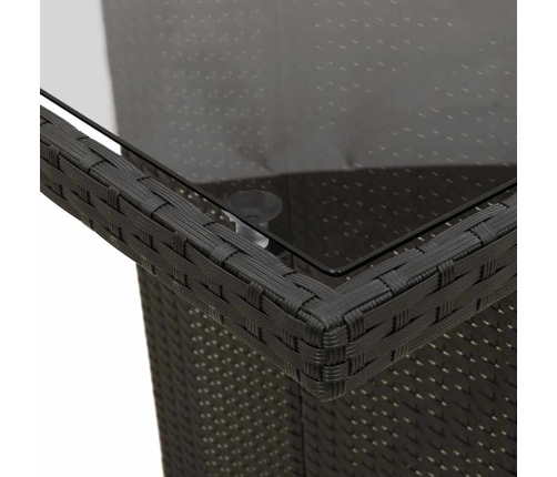 vidaXL 11daļīgs bistro mēbeļu komplekts, matrači, melna PE rotangpalma