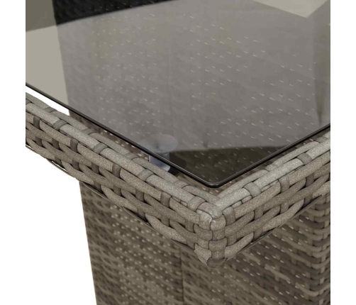 vidaXL 11-daļīgs bistro mēbeļu komplekts, matrači, pelēks PE