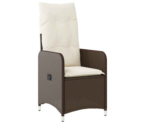 vidaXL 11daļīgs bistro mēbeļu komplekts, matrači, brūna PE rotangpalma