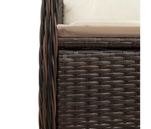 vidaXL 11daļīgs bistro mēbeļu komplekts, matrači, brūna PE rotangpalma
