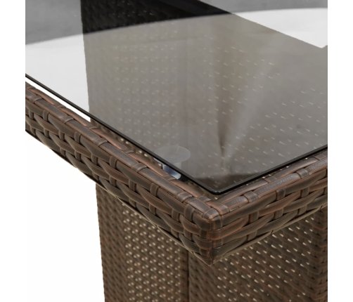 vidaXL 11daļīgs bistro mēbeļu komplekts, matrači, brūna PE rotangpalma