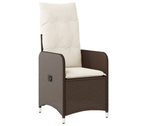 vidaXL 11daļīgs bistro mēbeļu komplekts, matrači, brūna PE rotangpalma