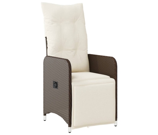 vidaXL 11daļīgs bistro mēbeļu komplekts, matrači, brūna PE rotangpalma