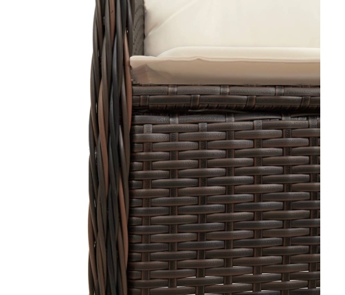 vidaXL 11daļīgs bistro mēbeļu komplekts, matrači, brūna PE rotangpalma