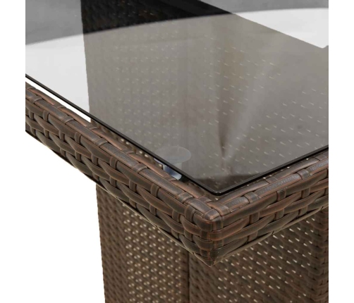 vidaXL 11daļīgs bistro mēbeļu komplekts, matrači, brūna PE rotangpalma