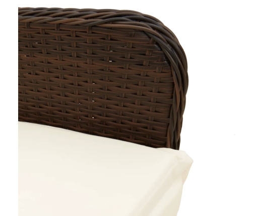 vidaXL 11daļīgs bistro mēbeļu komplekts, matrači, brūna PE rotangpalma