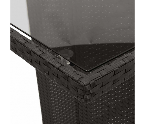 vidaXL 11daļīgs bistro mēbeļu komplekts, matrači, melna PE rotangpalma